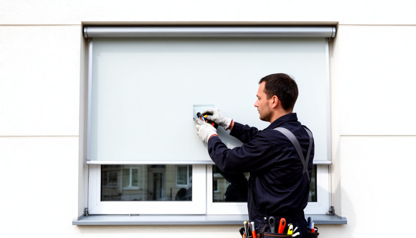 монтаж рулонной шторы