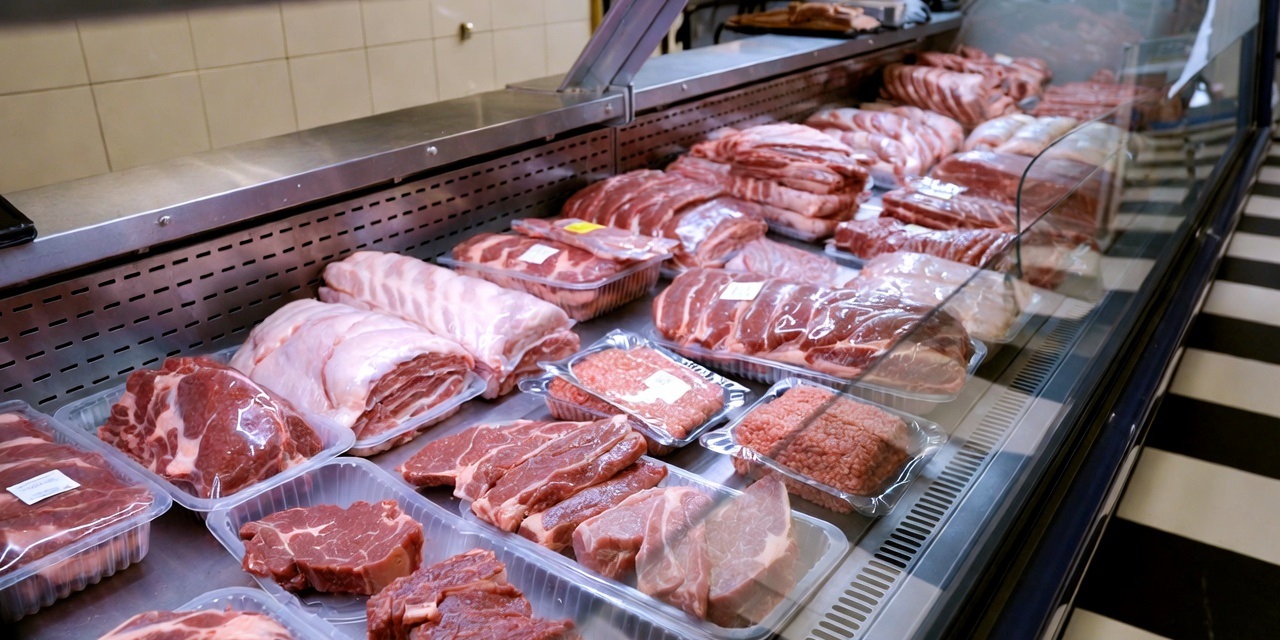 прилавок с мясом